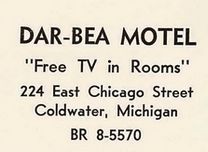 Midtown Motel (Dar-Bea Motel) - Coldwater High School Yearbook1961 (newer photo)